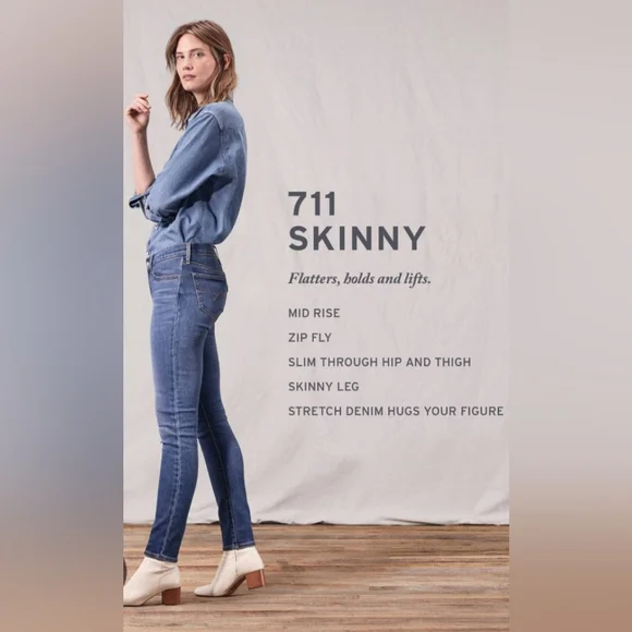 711 Levi's skinny jeans size 32 - Picture 10 of 10